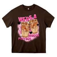 Chocolate Brown We're a perfect match Valentine's Day Heavy Core Tee - FaDigitalArtStudio