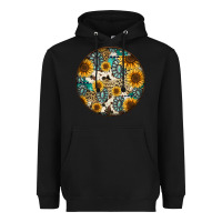 Black western pattern circle earrings Heavyweight Hoodie - Jasminsmagicworld