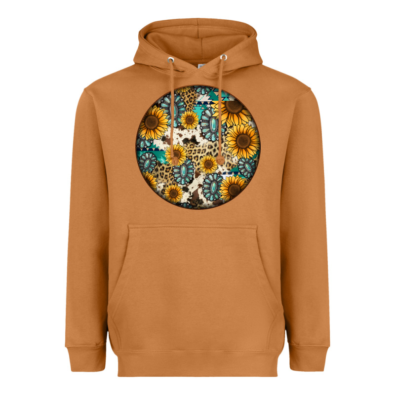 Western Pattern Circle Earrings Heavyweight Hoodie by Jasminsmagicworld | Teevron