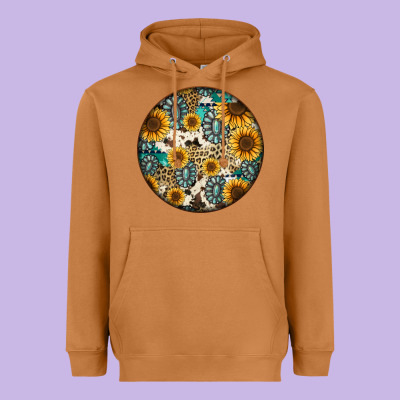 Western Pattern Circle Earrings Heavyweight Hoodie Designed By Jasminsmagicworld