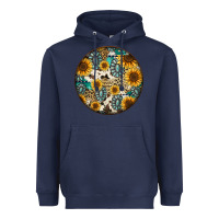 Navy western pattern circle earrings Heavyweight Hoodie - Jasminsmagicworld