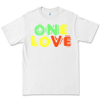 White reggae colors t  shirtone love reggae lovers pattern t  shirt Premium Tee - linhVisuals