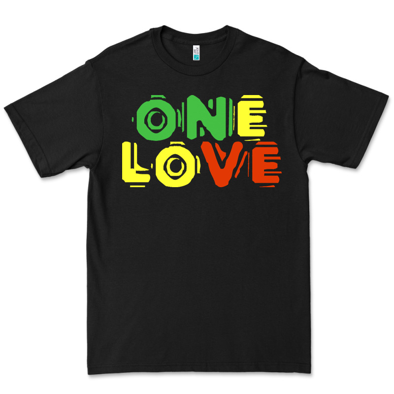 Reggae Colors T  Shirtone Love Reggae Lovers Pattern T  Shirt Premium Tee by linhVisuals | Teevron