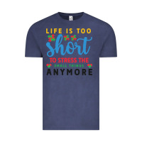 Vintage Denim life is too to stress the small things anymo Vintage Tee - CowhideDigitalArt