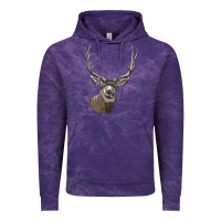 Cloud Purple Mule Buck Deer Head Vintage Hoodie - LillyAllenDesigns