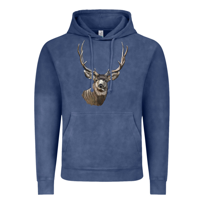 Mule Buck Deer Head Vintage Hoodie by LillyAllenDesigns | Teevron