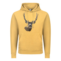 Vintage Mustard Mule Buck Deer Head Vintage Hoodie - LillyAllenDesigns