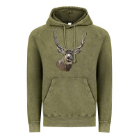Vintage Olive Mule Buck Deer Head Vintage Hoodie - LillyAllenDesigns