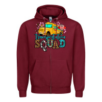Burgundy transportation squad school bus Zipper Hoodie - Jasminsmagicworld