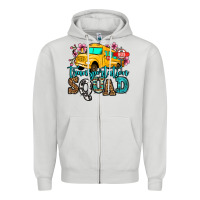 Dove Grey transportation squad school bus Zipper Hoodie - Jasminsmagicworld