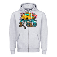 Heather Grey transportation squad school bus Zipper Hoodie - Jasminsmagicworld