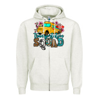Oatmeal Heather transportation squad school bus Zipper Hoodie - Jasminsmagicworld