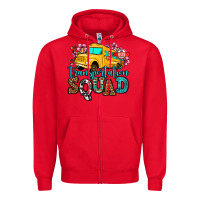 Red transportation squad school bus Zipper Hoodie - Jasminsmagicworld