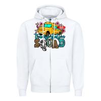 White transportation squad school bus Zipper Hoodie - Jasminsmagicworld