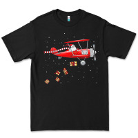 Black christmas santa claus pilot flying airplane gift tee Premium Tee - linhVisuals