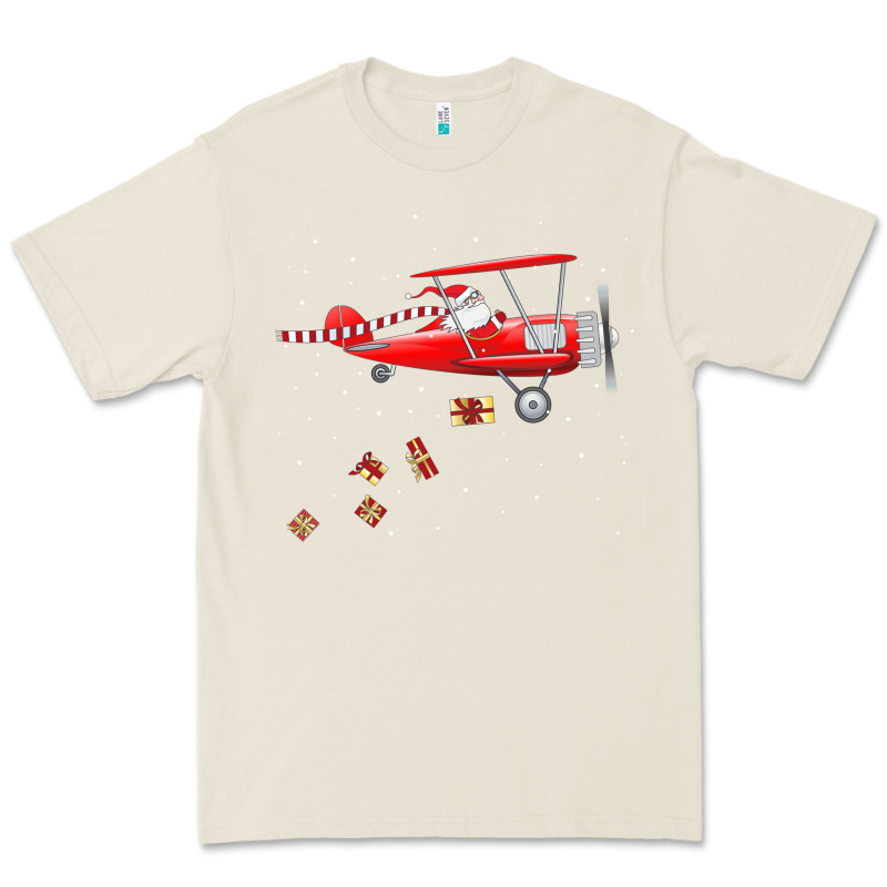 Christmas Santa Claus Pilot Flying Airplane Gift Tee Premium Tee by linhVisuals | Teevron