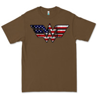 Cacao Wonder woman american flag Premium Tee - linhVisuals