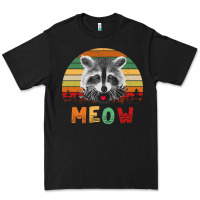 Black funny vintage raccoon meow raccoon lovers Premium Tee - linhVisuals