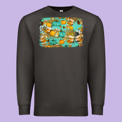 Western Fall Vibes Background Premium Sweatshirt Designed By Jasminsmagicworld