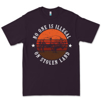 Plum no one is illegal on stolen land 4th of july bison Premium Tee - linhVisuals
