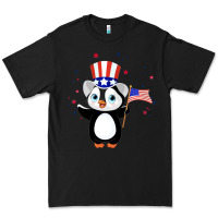 Black penguin american 4th of july penguin american flag Premium Tee - linhVisuals
