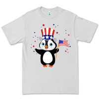 Dove Grey penguin american 4th of july penguin american flag Premium Tee - linhVisuals