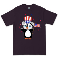 Plum penguin american 4th of july penguin american flag Premium Tee - linhVisuals