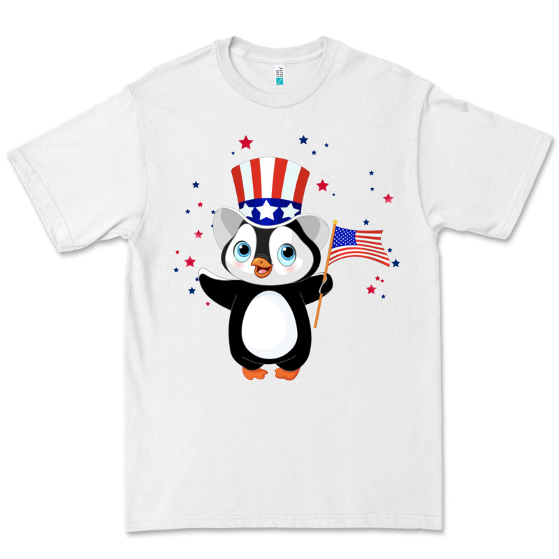 Penguin American 4th Of July Penguin American Flag Premium Tee by linhVisuals | Teevron