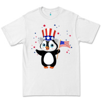 White penguin american 4th of july penguin american flag Premium Tee - linhVisuals