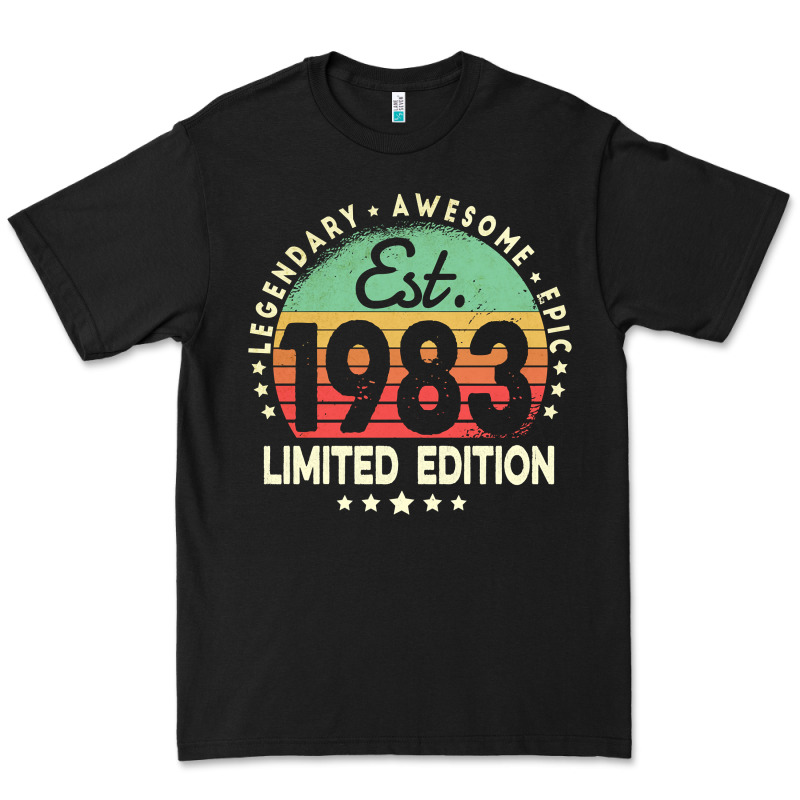 Est. 1983 Vintage 1983 Limited Edition 39th Birthday Retro Pullover Ho Premium Tee by linhVisuals | Teevron
