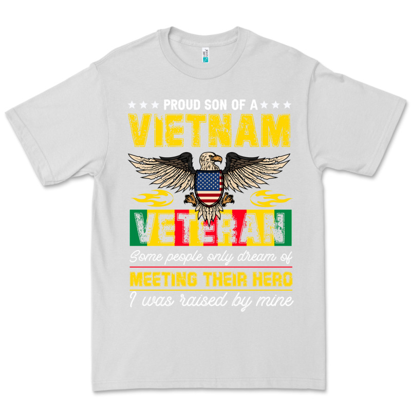 Proud Vietnam Veteran Son Gifts Raised By My Hero Veteran Day Premium Tee by linhVisuals | Teevron