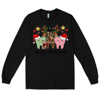 Black merry christmas tooth Long Sleeve Tee - CowhideDigitalArt