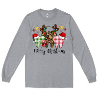 Heather Grey merry christmas tooth Long Sleeve Tee - CowhideDigitalArt