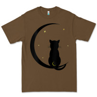 Cacao womens double moon cat Premium Tee - linhVisuals