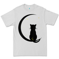 Dove Grey womens double moon cat Premium Tee - linhVisuals