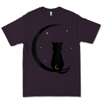 Plum womens double moon cat Premium Tee - linhVisuals