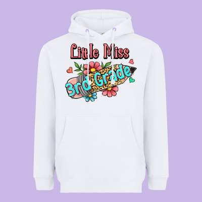 Little Miss Third Grade Heavyweight Hoodie Designed By Jasminsmagicworld
