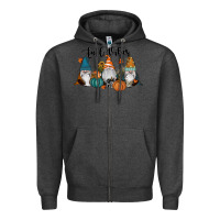 Charcoal Heather Fall Vibes Gnomes Zipper Hoodie - RanaPortraitStore