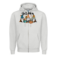 Dove Grey Fall Vibes Gnomes Zipper Hoodie - RanaPortraitStore