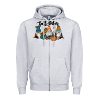 Heather Grey Fall Vibes Gnomes Zipper Hoodie - RanaPortraitStore