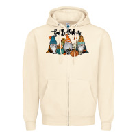 Sandshell Fall Vibes Gnomes Zipper Hoodie - RanaPortraitStore