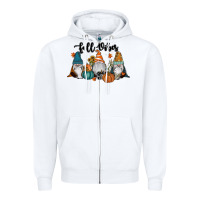White Fall Vibes Gnomes Zipper Hoodie - RanaPortraitStore