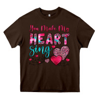 Chocolate Brown you make my heart sing Heavy Core Tee - OliviaCreatesArt