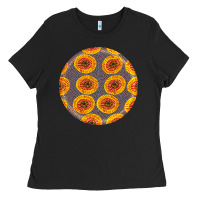 African Fabric Pattern Round Earrings 4 Ladies Tee | Teevron
