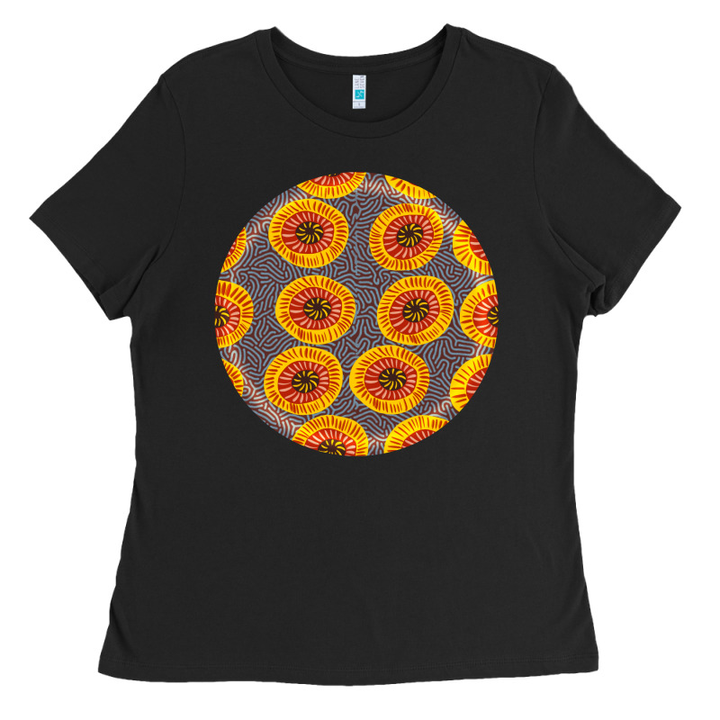 African Fabric Pattern Round Earrings 4 Ladies Tee by BundleAndBundleShop | Teevron