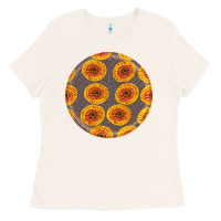 Bone african fabric pattern round earrings 4 Ladies Tee - BundleAndBundleShop