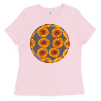 Bubblegum Pink african fabric pattern round earrings 4 Ladies Tee - BundleAndBundleShop