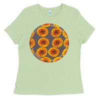 Matcha african fabric pattern round earrings 4 Ladies Tee - BundleAndBundleShop
