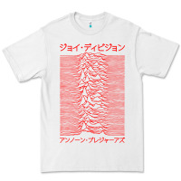 White JOY DIVISION - UNKNOWN PLEASURES - JAPANESE Premium Tee - linhVisuals