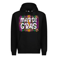 Black mardi gras fleur de lis brush stroke Premium Hoodie - Artiststas